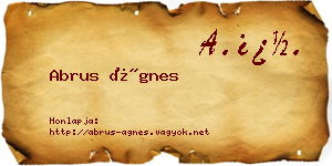Abrus Ágnes névjegykártya