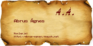 Abrus Ágnes névjegykártya